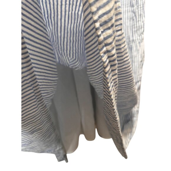 Sold Quince Stripe Gauze Tiered Midi Dress Womens XL Blue White 100% Organic - Picture 13 of 13